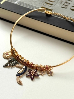 Chocker aro liso com pingente tucano