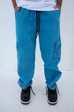 CALÇA 4TICITY JEANS CARGO AZUL