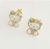 Gargantilha + pingente + Brinco Hello Kitty infantil Antialérgico Ouro18K - Cy Semijóias