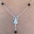 COLAR TERÇO NOSSA SENHORA PEDRAS PRETAS PRATA 925 - BANHADO A OURO 18K COM GARANTIA - loja online