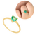 Anel Céu Pedra Verde Claro Coração Zircônia Cravejada Ouro18k Prata925 Formatura Solitário Garantia Vitalícia - comprar online