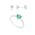 Anel + Brinco Céu Verde Claro Conjunto Kit Feminino Antialérgico Ouro18k Prata925 Garantia Vitalícia - loja online