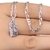 Kit corrente 3x1 + pulseira + pingente moldura Banhado a prata - comprar online
