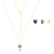 Colar + Brinco Céu Azul Conjunto Kit Feminino Antialérgico Ouro18k Prata925 Garantia Vitalícia - comprar online