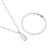 Kit corrente 3x1 + pulseira + pingente moldura Banhado a prata