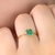Anel Céu Pedra Verde Claro Coração Zircônia Cravejada Ouro18k Prata925 Formatura Solitário Garantia Vitalícia - Cy Semijóias