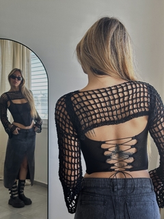 Manguitas/Bolero Crochet negro