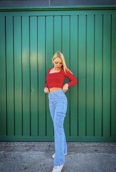 Jeans wide leg cargo - comprar online