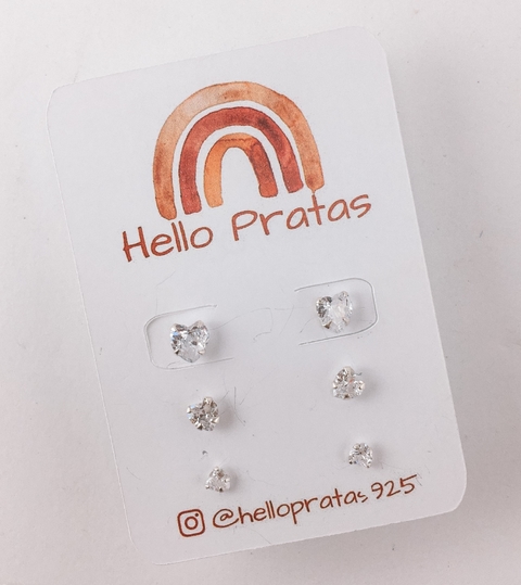 Trio de Corações - Prata 925