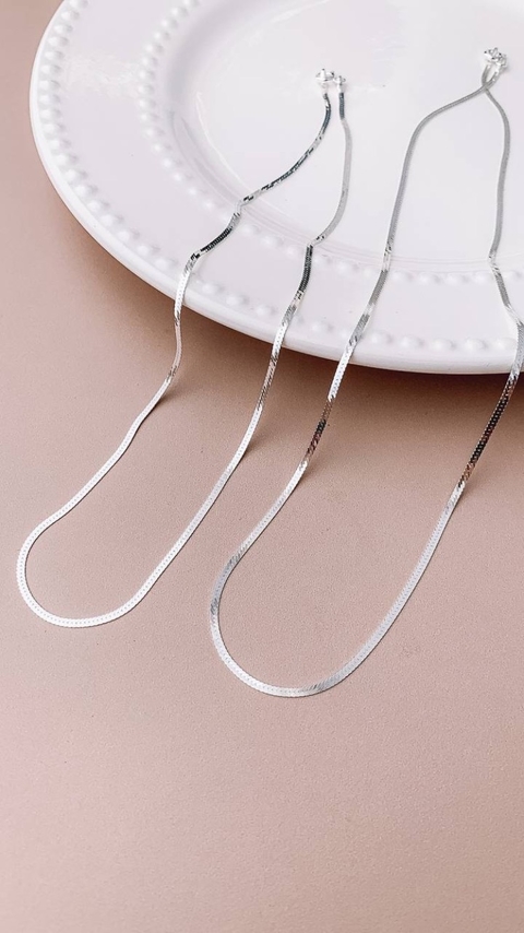 Corrente Laminada Fininha - Prata 925