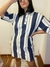 Camiseta blusa alongada listrada azul marinho vintage cgc m.officer M - comprar online