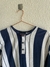 Camiseta blusa alongada listrada azul marinho vintage cgc m.officer M na internet