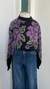 Sueter flores roxas vintage P na internet