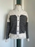Blusa Sueter de botão listrado preto e off white Tam. P/M - comprar online