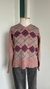 Blusa Sueter xadrez rosa chiclete estampada Tam. P/M - comprar online