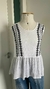 Blusa bata com bordados branca Zara P