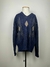Blusa sueter vintage azul com detalhes acrilico Tam. G Acrilã Malhas - comprar online