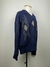 Blusa sueter vintage azul com detalhes acrilico Tam. G Acrilã Malhas na internet