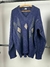 Blusa sueter vintage azul com detalhes acrilico Tam. G Acrilã Malhas