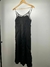 Vestido longo de alça com renda preto Tam. PP Cortelle Renner