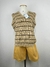 Colete pullover lã listrado bege com marrom tamanho GG/G1 - comprar online