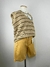 Colete pullover lã listrado bege com marrom tamanho GG/G1 - Dona Ana Sebastiana