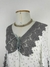 Blusa saída de praia bordado algodão cinza e branco tamanho 38 Alpelo - Dona Ana Sebastiana