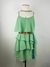 Vestido babados boho chic verde claro tamanho M - comprar online