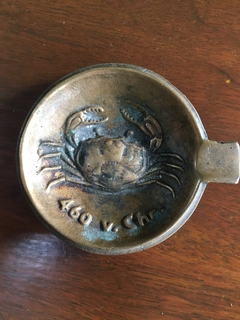 Imagem do Conjunto antigo de Bronze - cigarreira com conjunto de 6 cinzeiros.