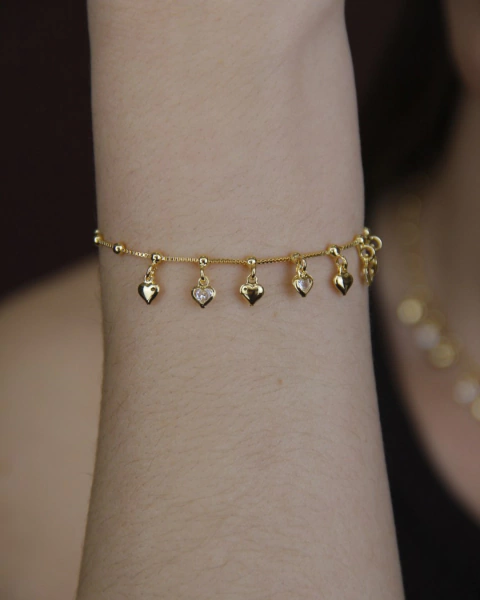 Pulseira Coração Cravejado em Zircônia