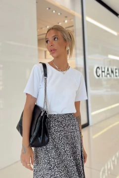 T-SHIRT ESTONADA LISA - BRANCO - Lady Miss