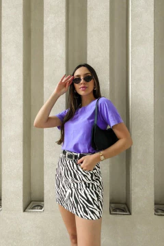 T-SHIRT ESTONADA LISA - ROXO