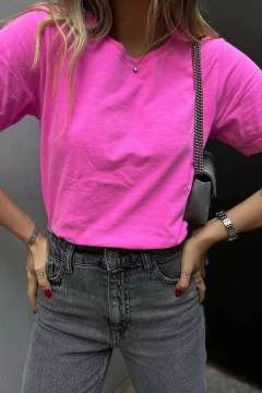 T-SHIRT ESTONADA LISA - ROSA SHINE - comprar online