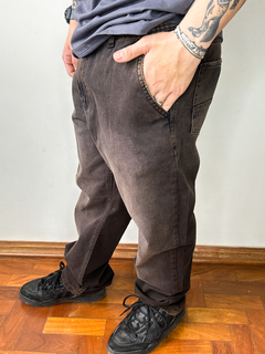 CALÇA BAGGY - PRETO COM DETALHES MARROM - comprar online