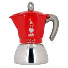 CAFETERA BIALETTI MOKA INDUCTION 6 TAZAS ROJA
