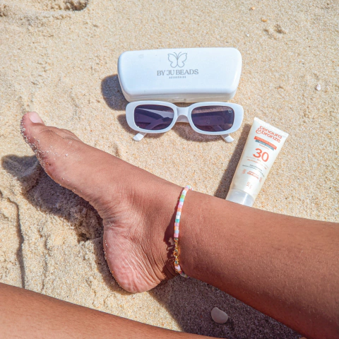 Tornozeleira de madrepérolas ocean