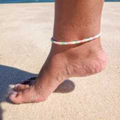 Tornozeleira de madrepérolas ocean -  By Ju Beads Acessórios