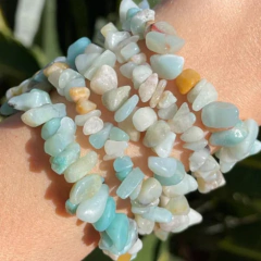 Choker de cascalho naturais -  By Ju Beads Acessórios