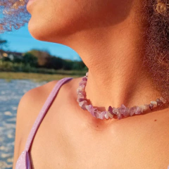 Choker de cascalho naturais -  By Ju Beads Acessórios