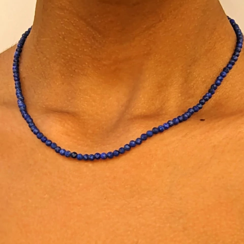 Colar de Pedras Naturais Lápis Lasuli