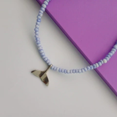 Imagem do Tornozeleira de miçangas pingente cauda de baleia