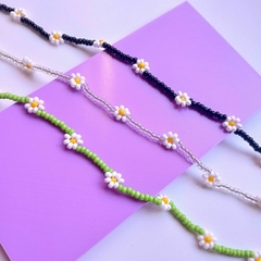 Choker margarida miçangas