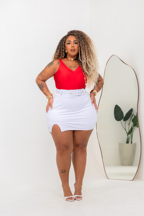 Shorts saia canelado