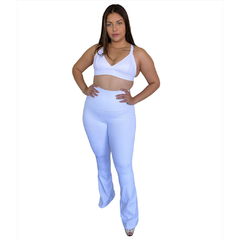 Calça Flare Compressão com Cinta Plus Size - 1275