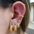Piercing fake de pressão zigzag cravejado multicolor folheado a ouro na internet