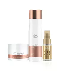 Kit Wella Professionals Fusion & Oil Reflections - Shampoo + Máscara + Óleo Capilar 30mL