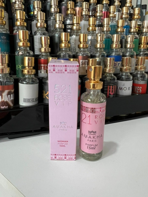 521 Vip Rosê 15 mL - Perfume Feminino 521 Vip Rosê de Bolso (a) inspirado no Parfum 212 Carolina Herrera.