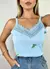 Blusa Alcinha Linho Bordada Azul Claro - comprar online
