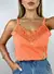 Blusa Alcinha Linho Bordada Laranja Claro - comprar online