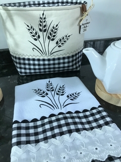 Cesta de Pão Xadrez Preto - Panno Home Decor